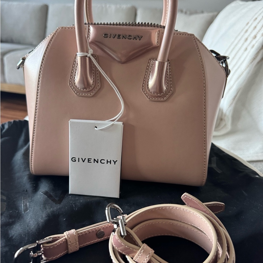 Givenchy Mini Antingona Pink Leather Women's Bag (more beige/nude color) New